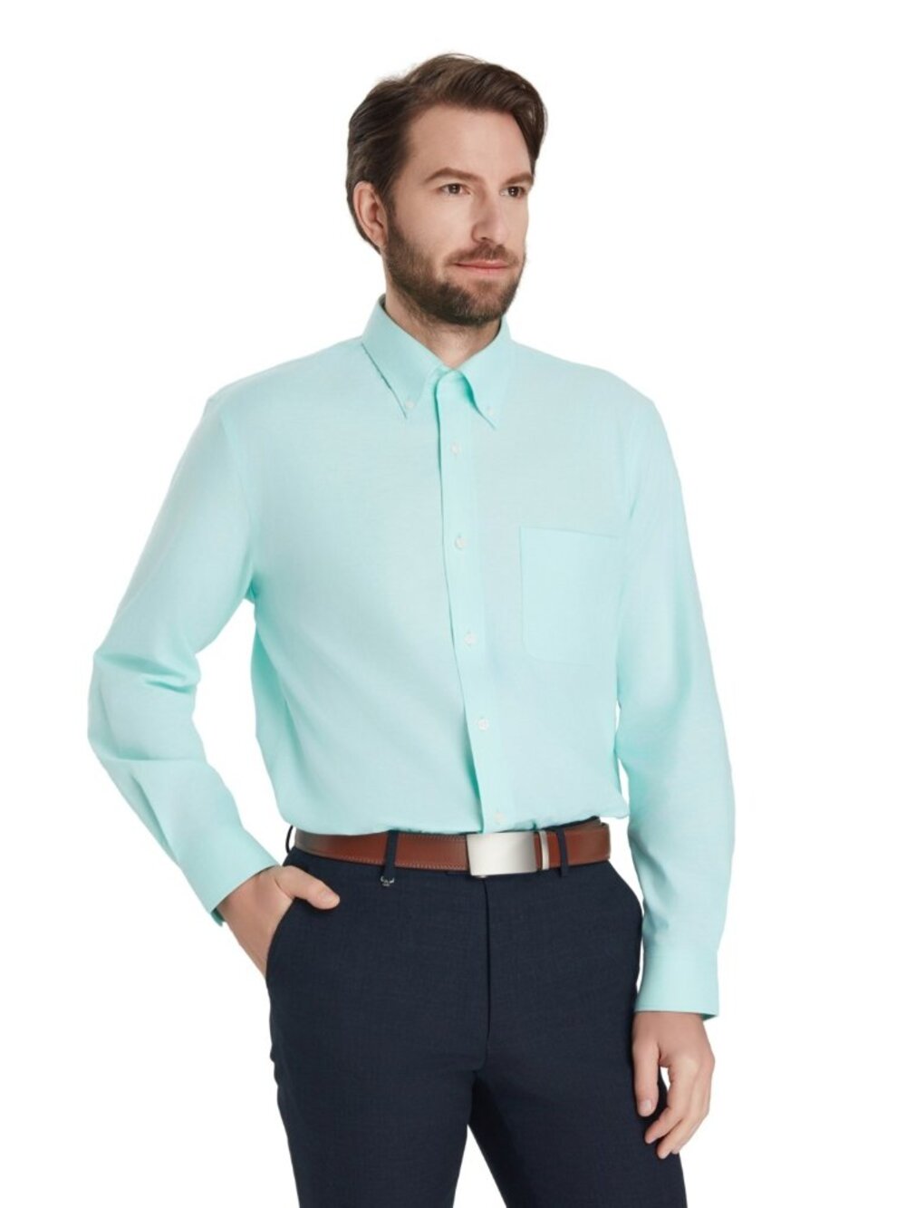 Club Room Men's Oxford Solid Dress Shirt, Macy's Exclusive - Mint NWT